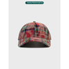 Plaid Retro Washed Baseball Cap For Women