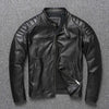First Layer Cowhide Leather Coat Men's Stand Collar Motorcycle Clothing Youth