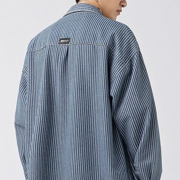 Denim Shirt Men's Shirt Early Outdoor Casual Blue Overalls