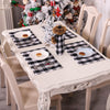 Red and black plaid table mat
