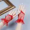 Mesh Lace Fingerless Bow Oversleeves Girl