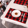 Red and black plaid table mat