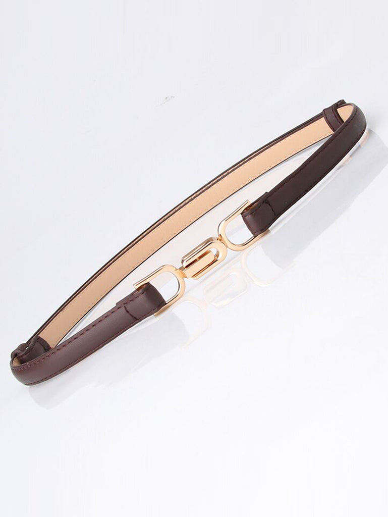 Punch-free Matte Buckle Adjustment Belt Women