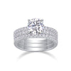 Dreamy - Set With 2-carat Top-quality Moissanite S925 Silver And Platinum-plated Diamond Wedding Ring. The Ring Can Be Inspected With A Diamond Pen