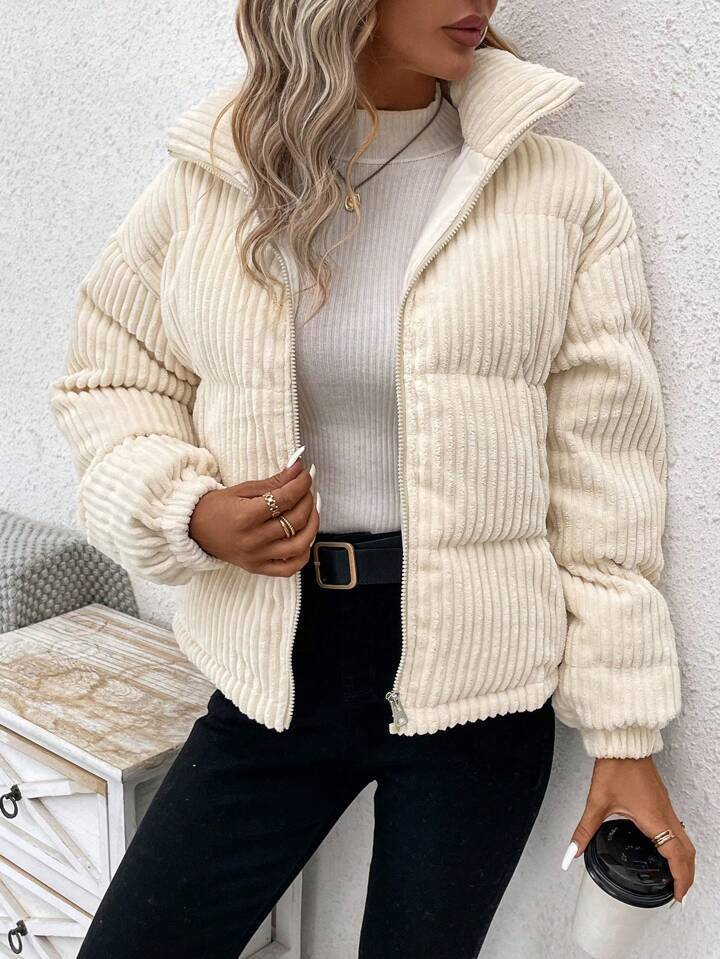 Women's Thickened Plus Size Short Corduroy Cotton Coat Jacket