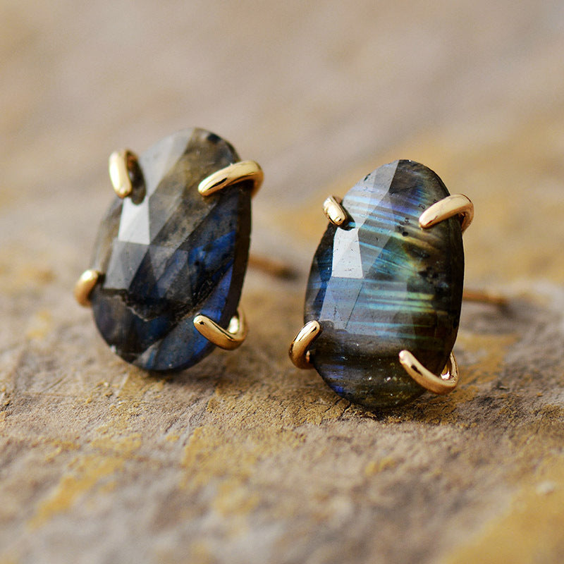 Fashionable And Unique Labradorite-Colored Earrings For Women