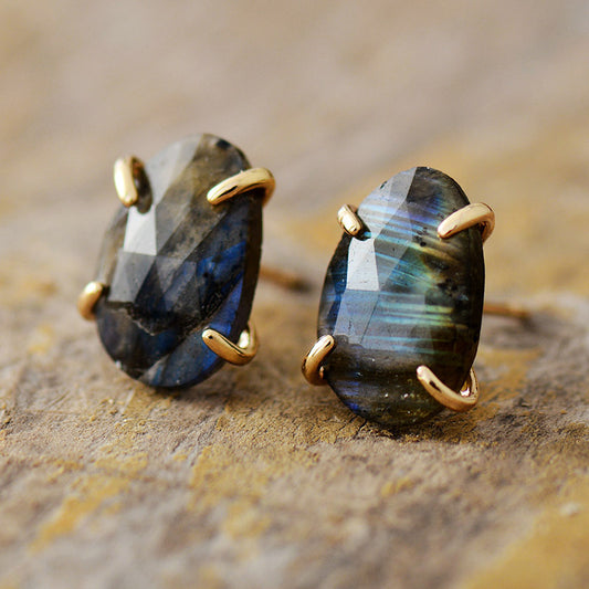 Fashionable And Unique Labradorite-Colored Earrings For Women