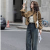 Korean Retro Workwear Stand-collar Jacket For Women