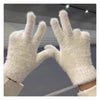 Solid Color Sweet Plush Warm Gloves Cycling Cold Protection