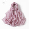 Classic Women's Pure Color Tulle Cotton And Linen Breathable Thin Scarf Silk