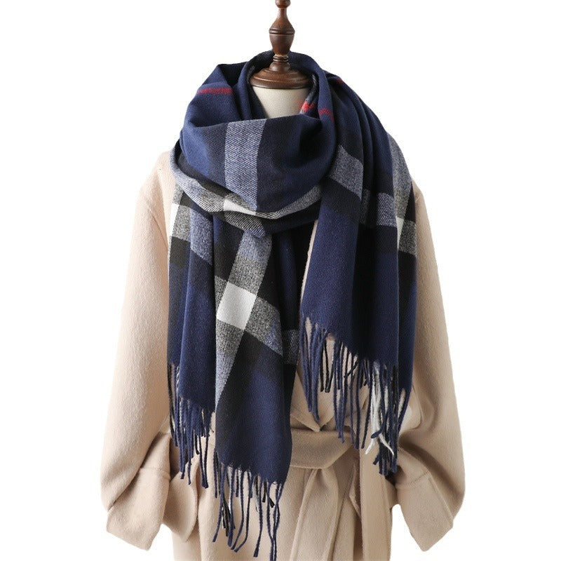 Cashmere-like Plaid Warm Shawl Scarf Unisex All-matching