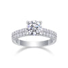 Diamond Shines At Heart - Set With 1-carat Top-quality Moissanite S925 Silver And Platinum-plated Diamond Wedding Ring. The Ring Can Be Tested With A Diamond Pen