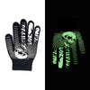 قفازات ركوب مضيئة على شكل جمجمة للهالوين مانعة للانزلاق