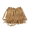 New European And American Simple Retro Tassel Drawstring Bucket Bag
