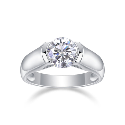 A Lifetime's Love - A Wedding Ring Set With Top-quality Moissanite S925, Silver And Platinum-plated. The Ring Can Be Tested With A Diamond Pen