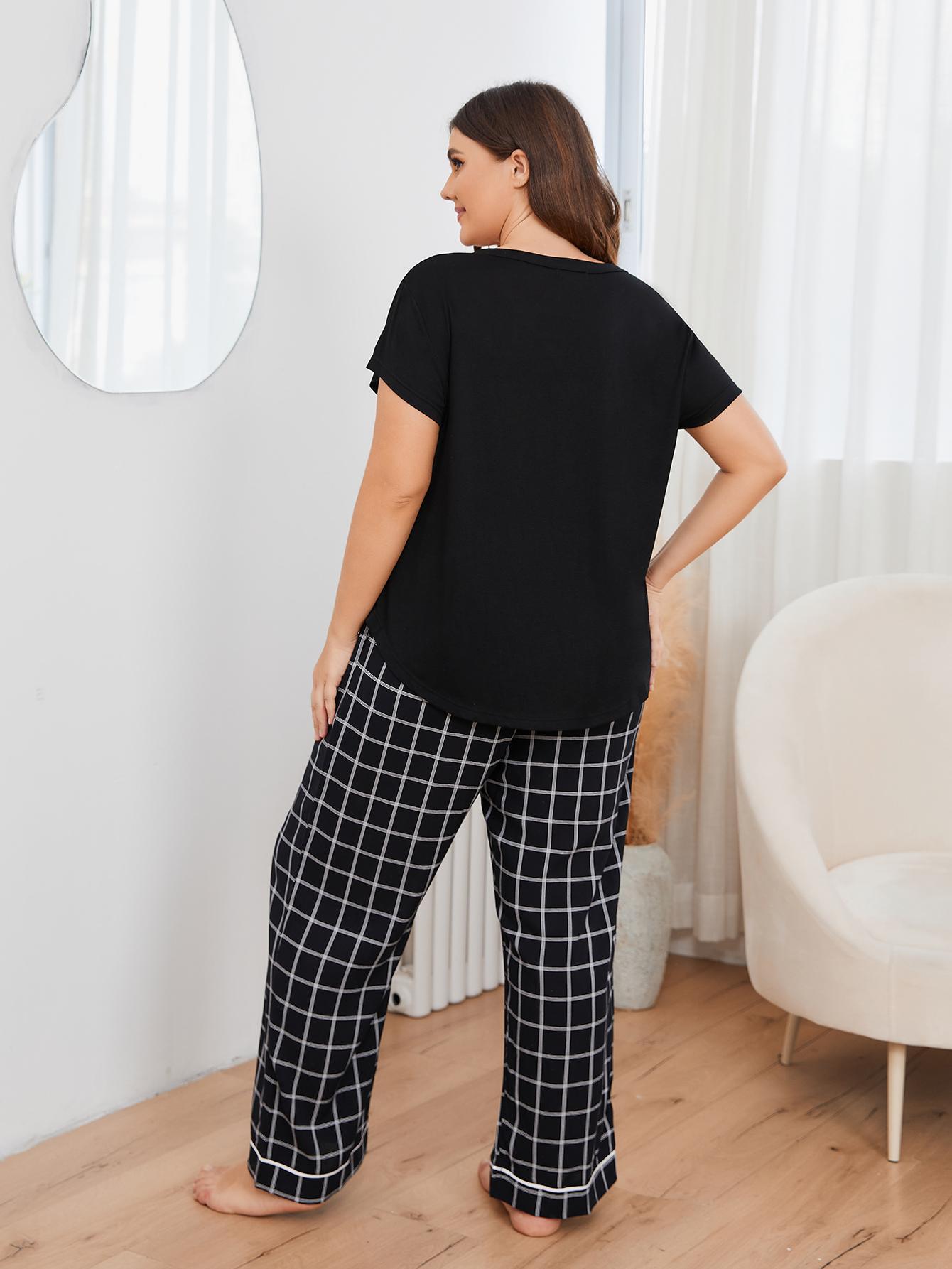 Plus Size Pajamas Women's Short-sleeved Trousers Homewear Suit