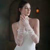White Long Style Arms Hiding Bridal Gloves