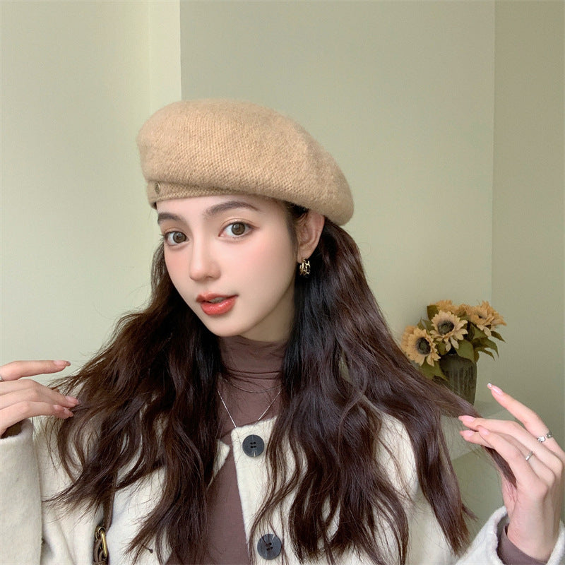 Woolen Japanese And Korean Style All-match Pumpkin Hat Autumn And Winter Painter Hat