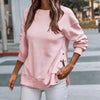 Fashion Button Pullover Sweater T-shirt For Women