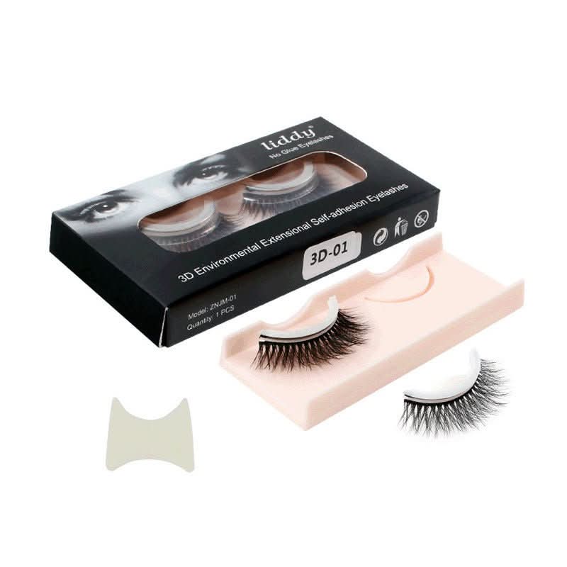3D False Eye lashes Extension on Reusable Self - Adhesive Natural Curly Eye lashes Self Adhesive Eye lashes Makeup Tools - Eshtree