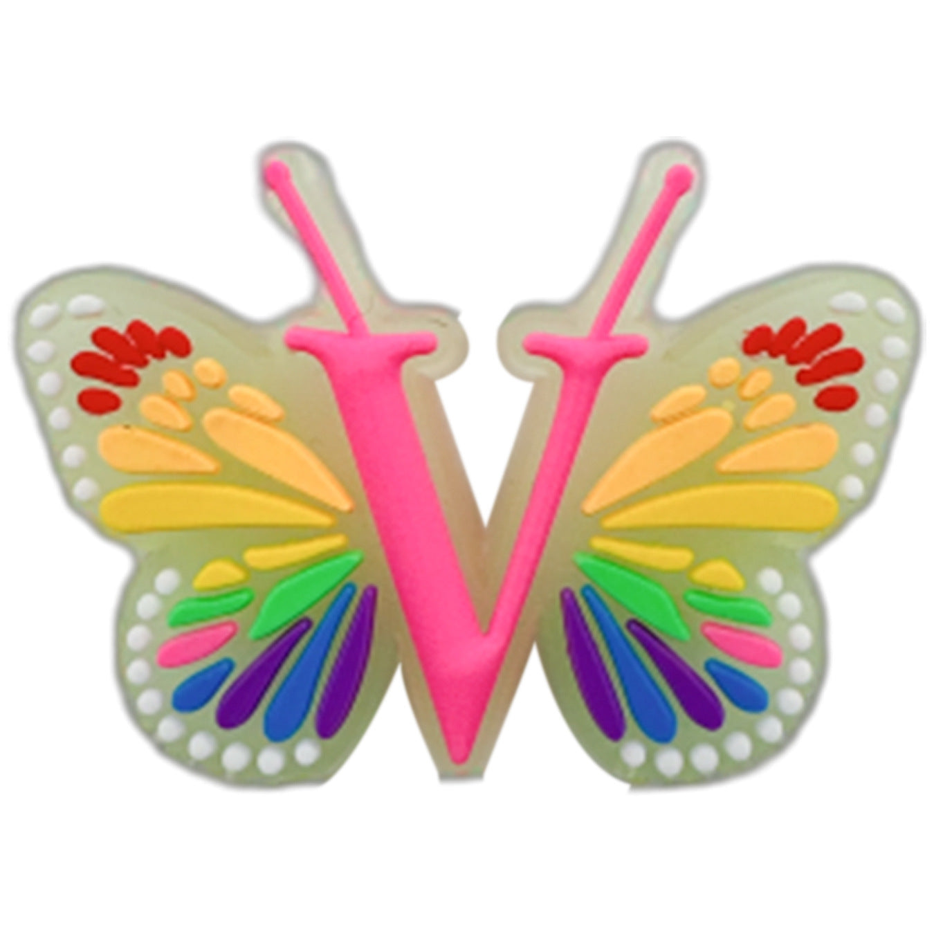 Letter Luminous Butterfly Shoe Ornament Shoe Buckle