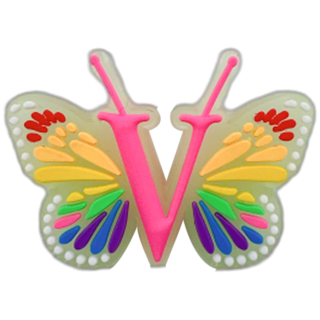 Letter Luminous Butterfly Shoe Ornament Shoe Buckle