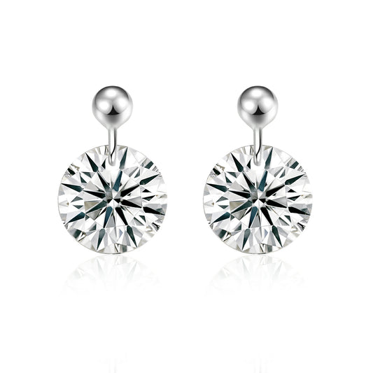 Top-quality Moissanite Luxury And Fashionable Light Luxury Jewelry Silver Stud Earrings S925 Silver Plated Platinum