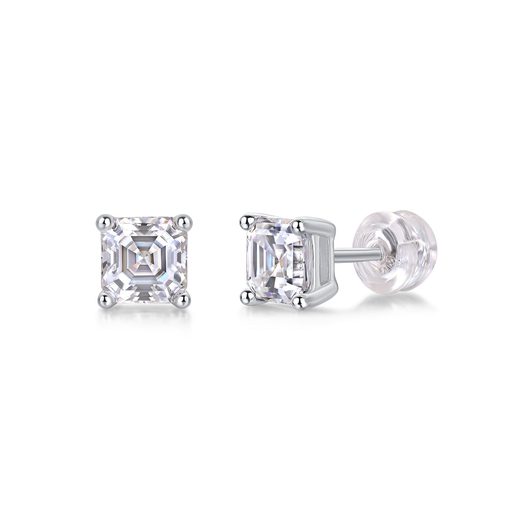 Unrestrained - Top-quality Moissanite S925 Silver And Platinum-plated Stud Earrings, A Fashionable And Trendy Accessory That Can Be Tested With A Diamond Pen In Gold Rose Gold