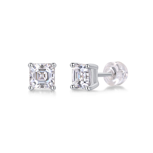 Unrestrained - Top-quality Moissanite S925 Silver And Platinum-plated Stud Earrings, A Fashionable And Trendy Accessory That Can Be Tested With A Diamond Pen In Gold Rose Gold