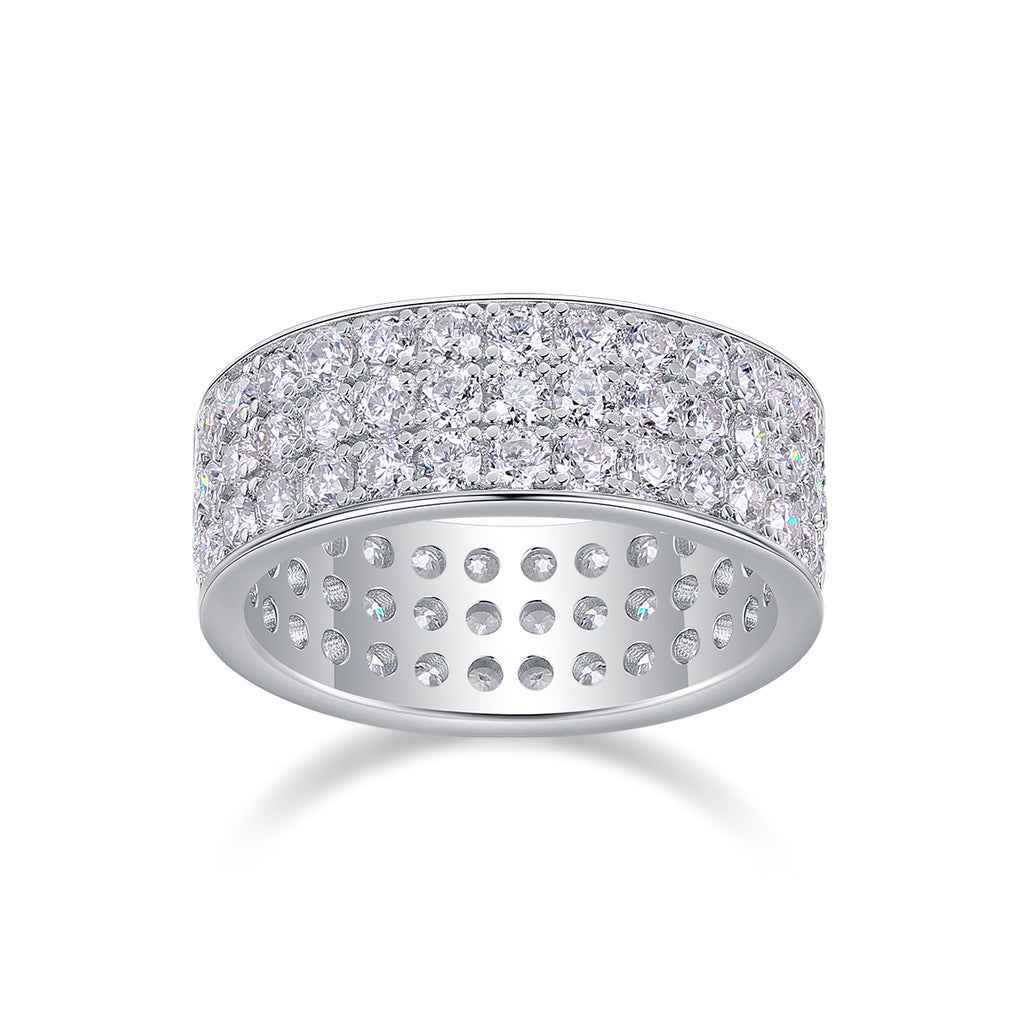 Star Dream - A Wedding Ring Set With Top-quality Moissanite S925 Silver And Platinum-plated Diamond Can Be Tested With A Diamond Pen