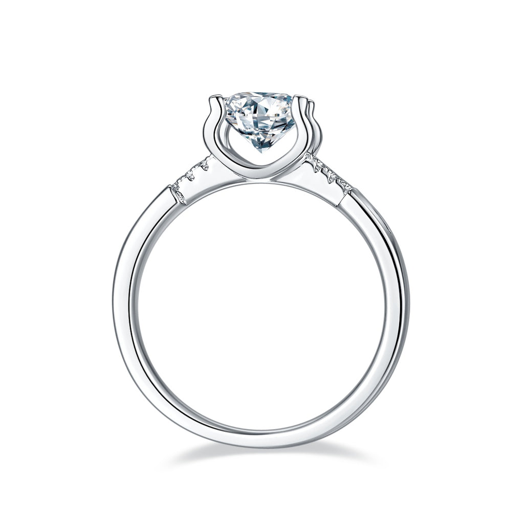 The Shield Of Light - A Wedding Ring Set With 1-carat Top-quality Moissanite S925 Silver And Platinum-plated Diamond. The Ring Can Be Inspected With A Diamond Pen