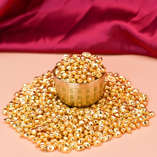 Mini Solid Gold & Small Ingot Fortune Furnishings Opening-up Ornaments
