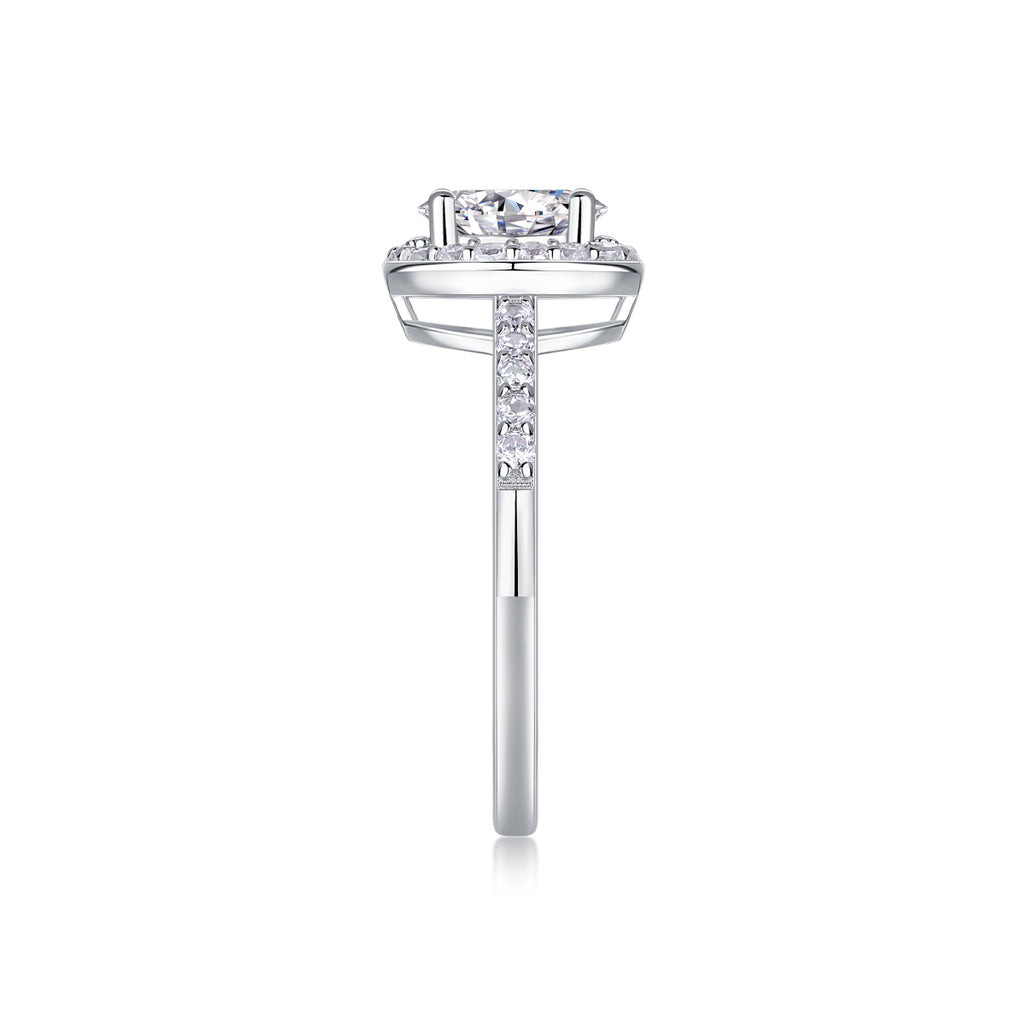 Moonlight Forest - A Wedding Ring Set With Top-quality Moissanite S925 Silver And Platinum-plated Diamond. The Ring Can Be Inspected With A Diamond Pen