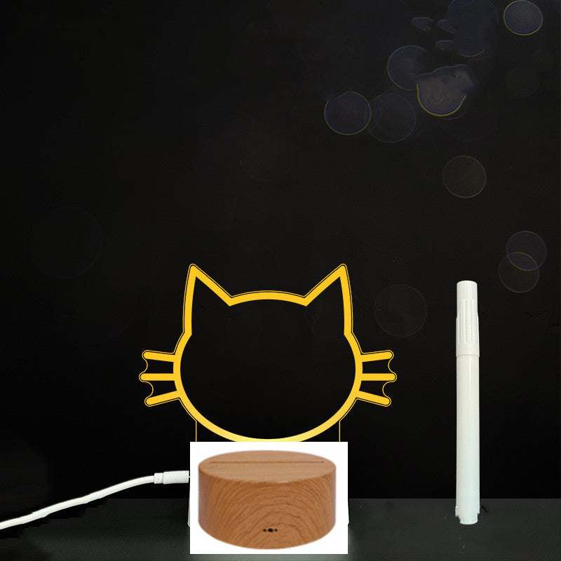 لوحة أكريليك ثلاثية الأبعاد مع إضاءة LED للوحة رسائل بخط اليد