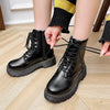 Versatile Lace-up Martin Boots With Thick Heels
