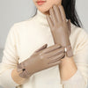 Personality Fleece-lined PU Gloves For Women