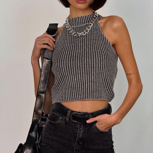 Round Neck Pullover Thread Design Vest For Women