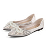 Pearl Rhinestone Bow Pointed Pumps Women