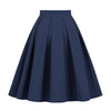Solid Color A- Line Waist Fitted Umbrella Swing Mid-waist Large Swing All-matching Bubble Skirt