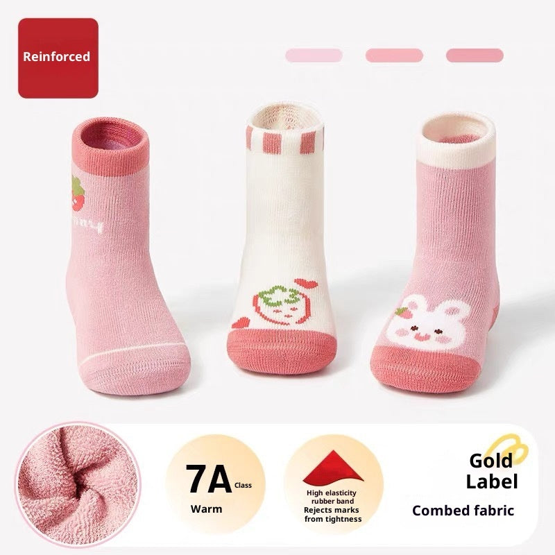 Baby Socks Cartoon Giraffe Winter Thicken Thermal Cute