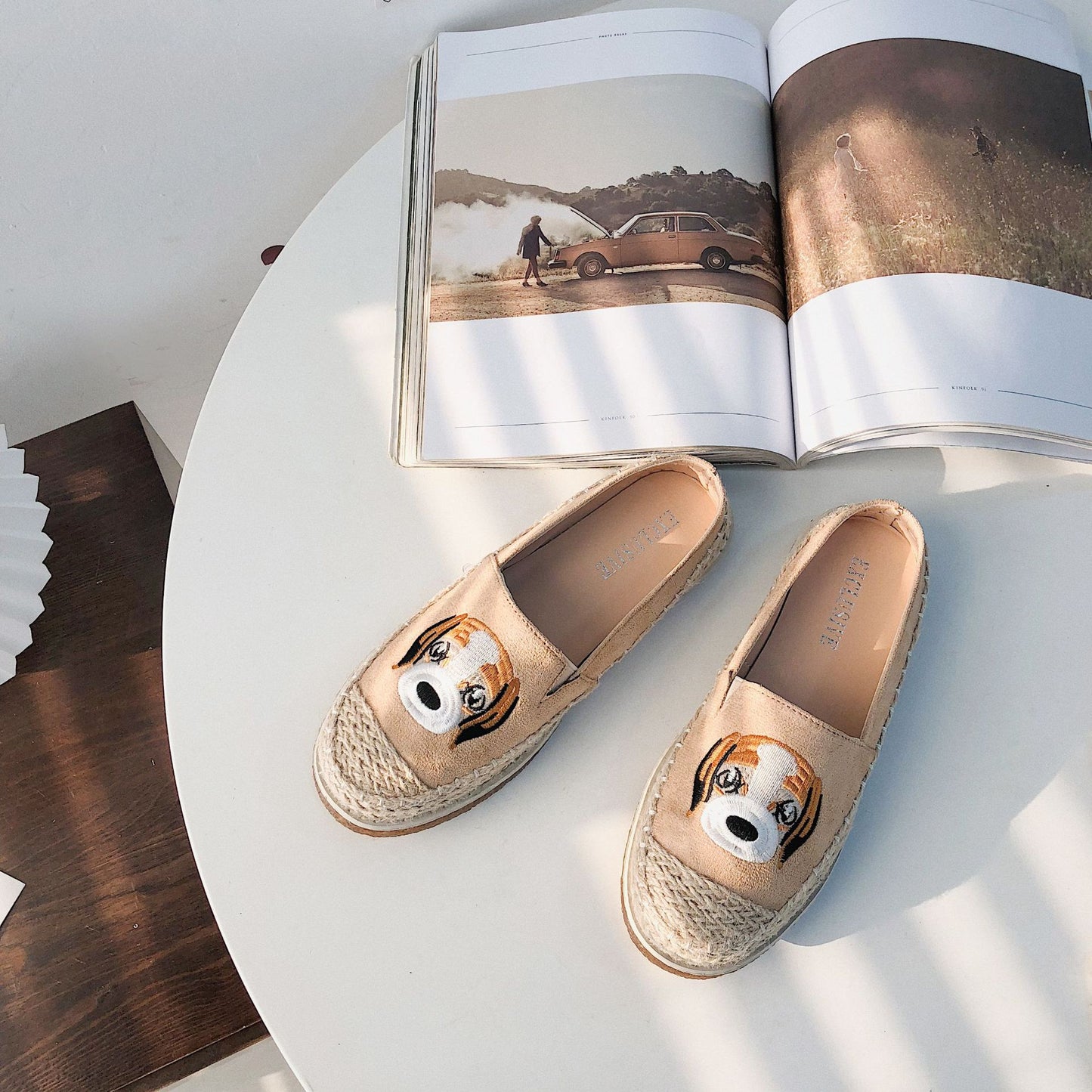 Fisherman dog flat half dragging lazy shoes