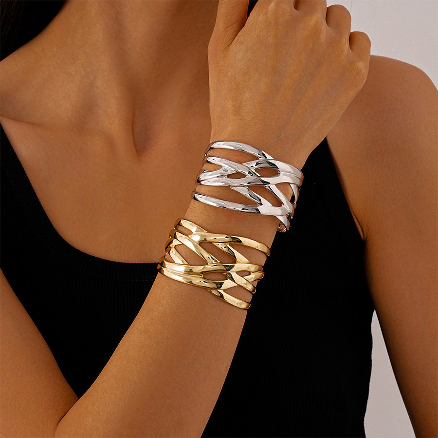 Fashion Multi-layer Glossy Geometric Bracelet For Women