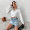 Elegant Loose Drop-shoulder Hooded Sweater Fashion Jacket
