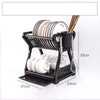 Kitchen Household Double-layer Dishes And Plastic Draining Multifunctional Floor Rack