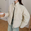 Women's Stand Collar Short Polyester Cotton-padded Jacket