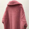 Women's Long Pink Wool Alpaca Fleecefiber Fur Coat