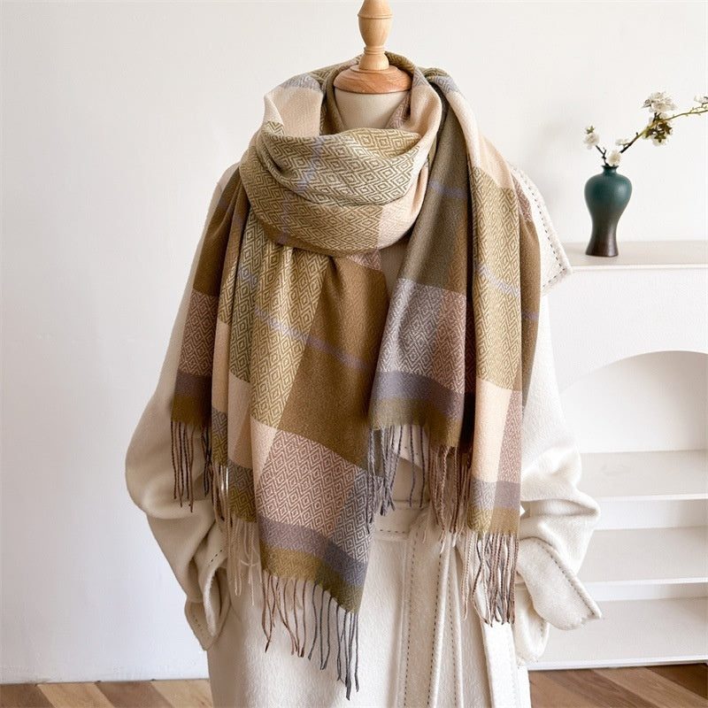 Unisex Autumn And Winter All-matching Tassel Scarf