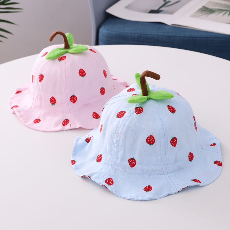 Strawberry Leaf Baby Basin Hat