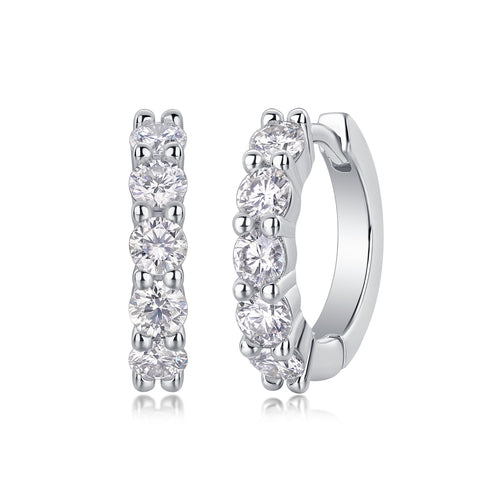 Dawn - Earrings Set With 0.1-carat Top-quality Moissanite S925 Silver And Platinum-plated Stud Earrings, A Fashionable And Trendy Accessory, Can Be Tested With A Diamond Pen