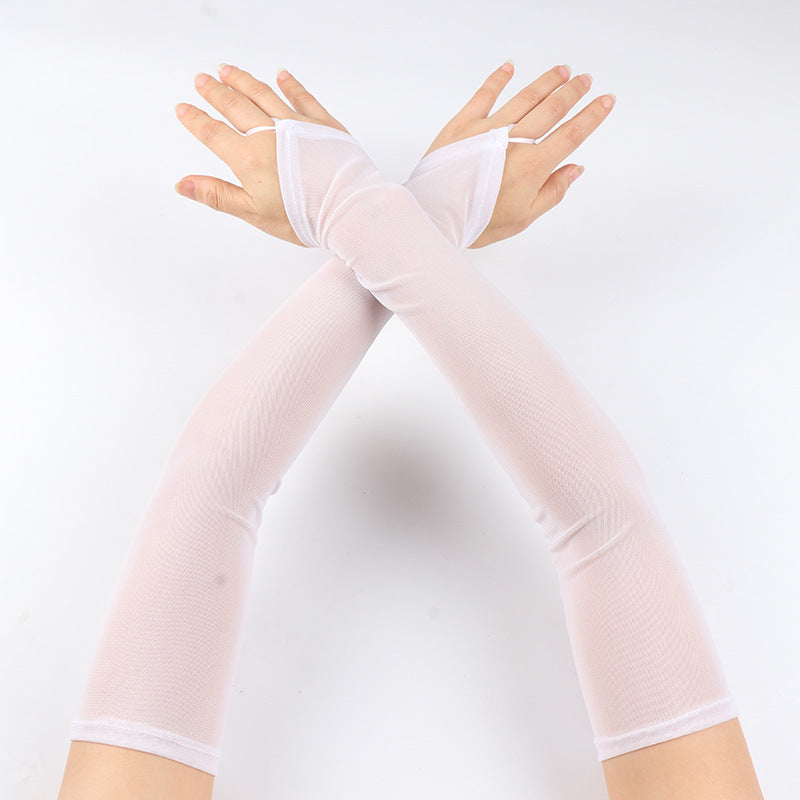 50CM Elastic Mesh Breathable Hanging Finger Sleeve Cover Oversleeve